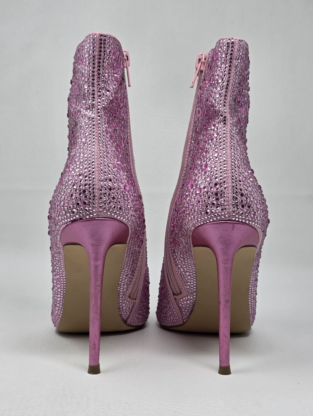 Steve Madden Pink Valora Bootie Rhinestone Sparkle Heels Women's Size 8.5 - Picture 5 of 12
